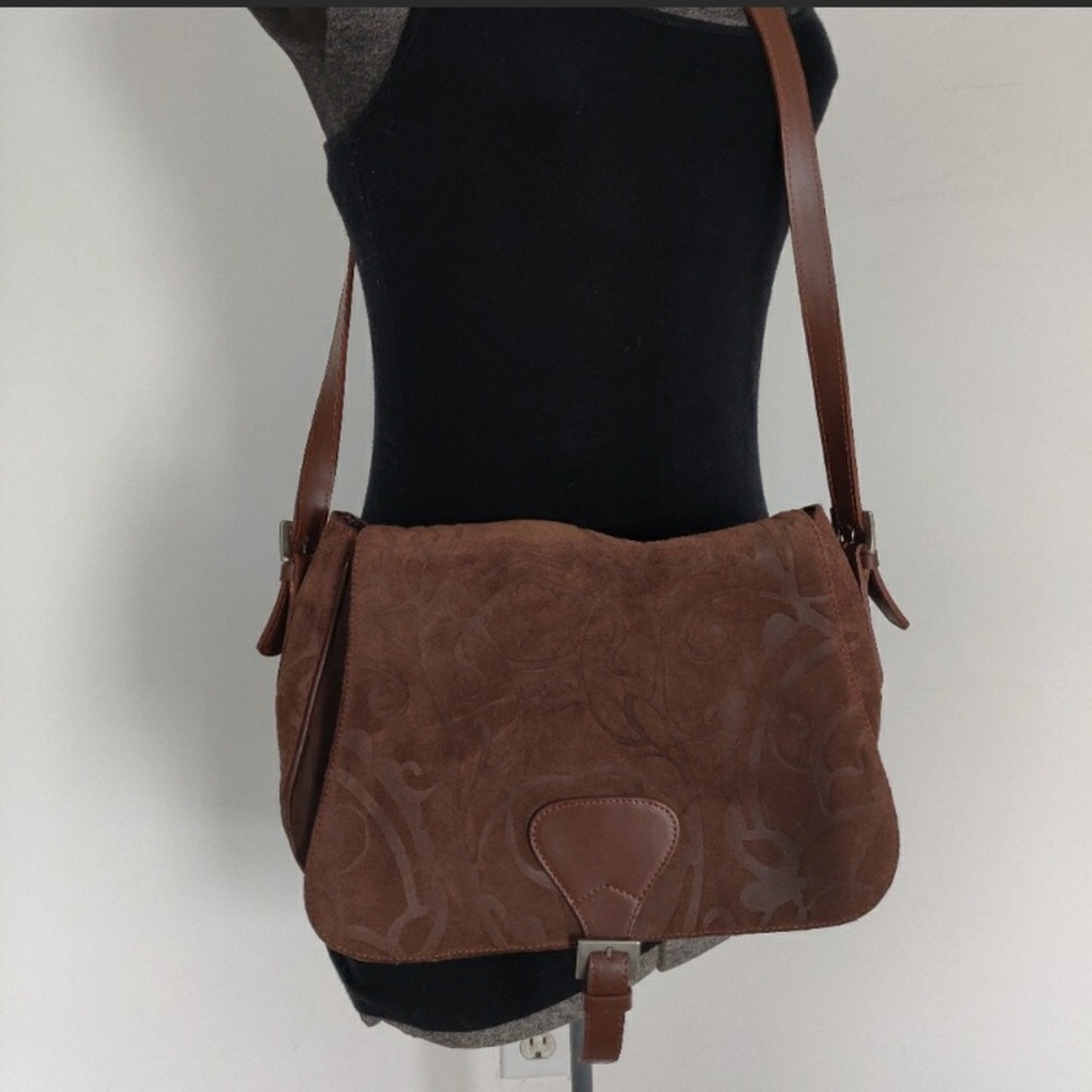 EUC embossed suede purse